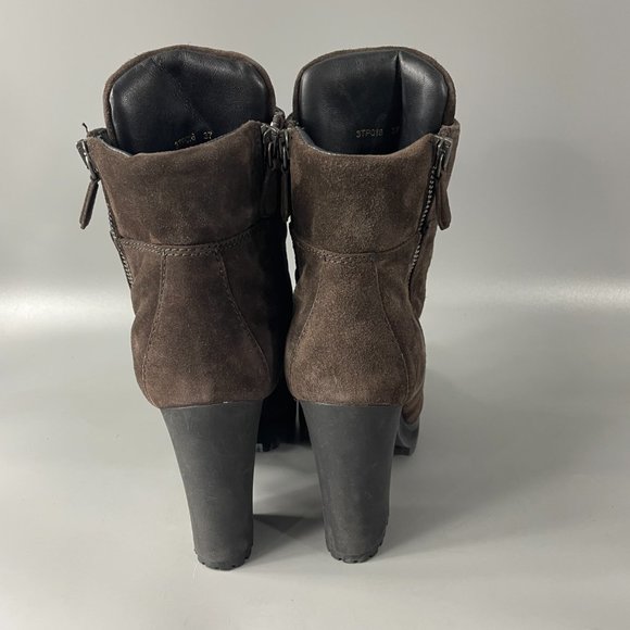 Authentic Prada Sport Brown Suede Lace-up Platform Boots, Size 37 - Picture 6 of 15